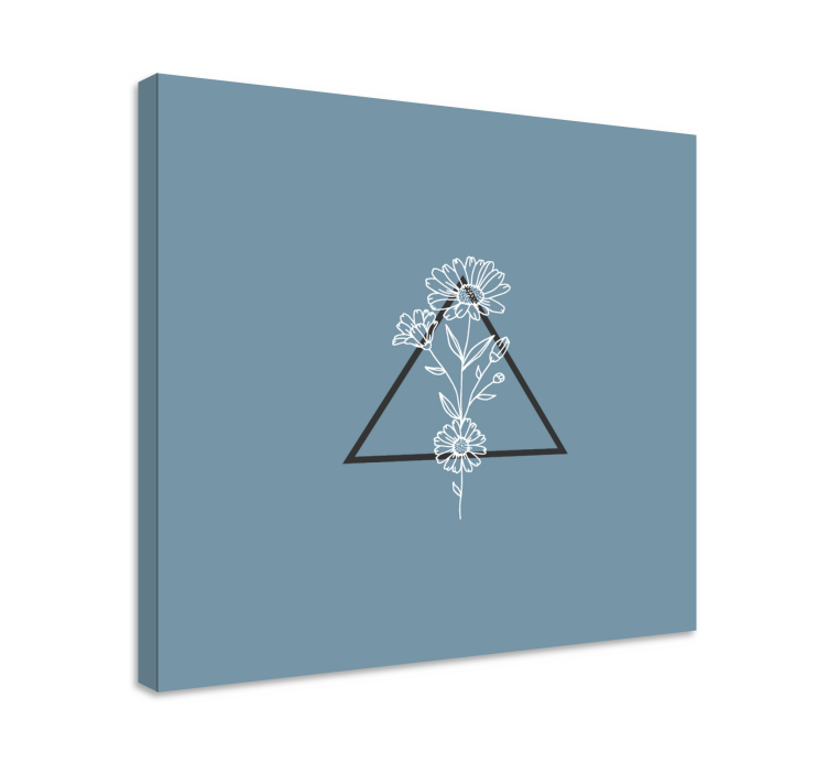 Flowers canvas floral triangle art - TenStickers