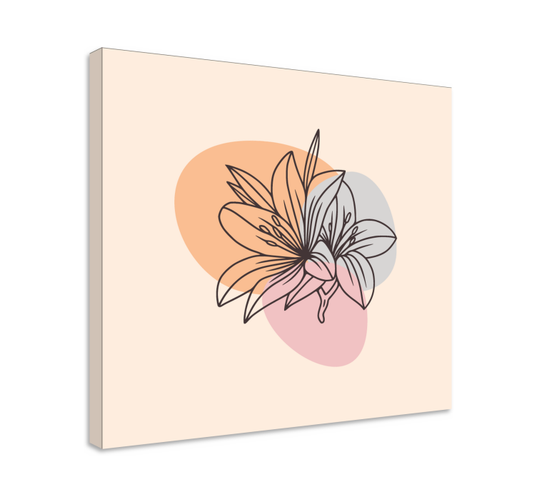 Flowers canvas stylized floral arrangement - TenStickers