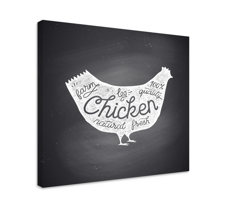 Tree canvas wall art farm fresh chicken decor - TenStickers