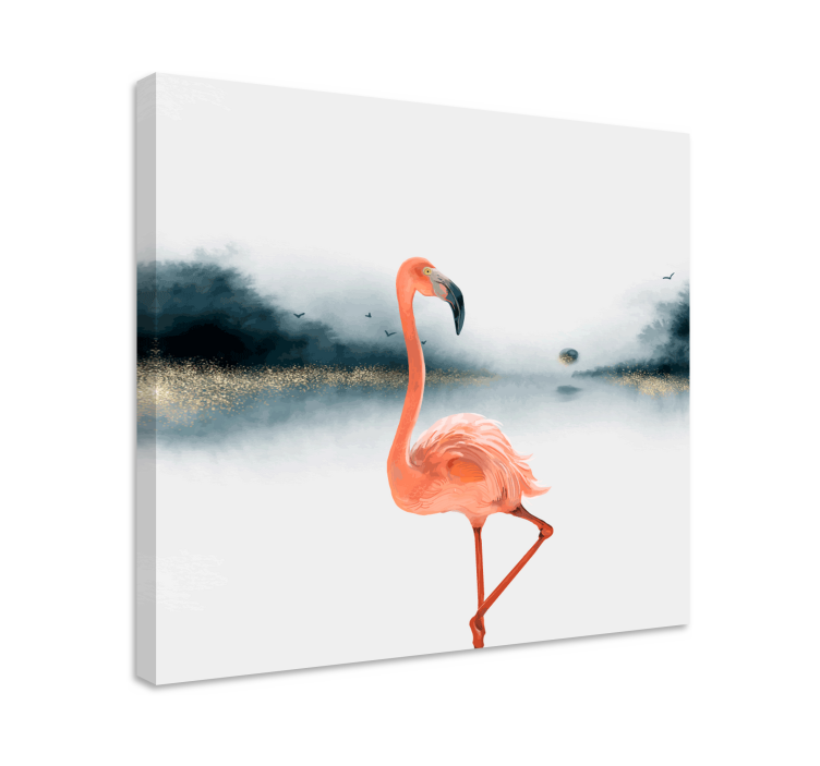 Original oil painted flamingos canvas pictures - TenStickers