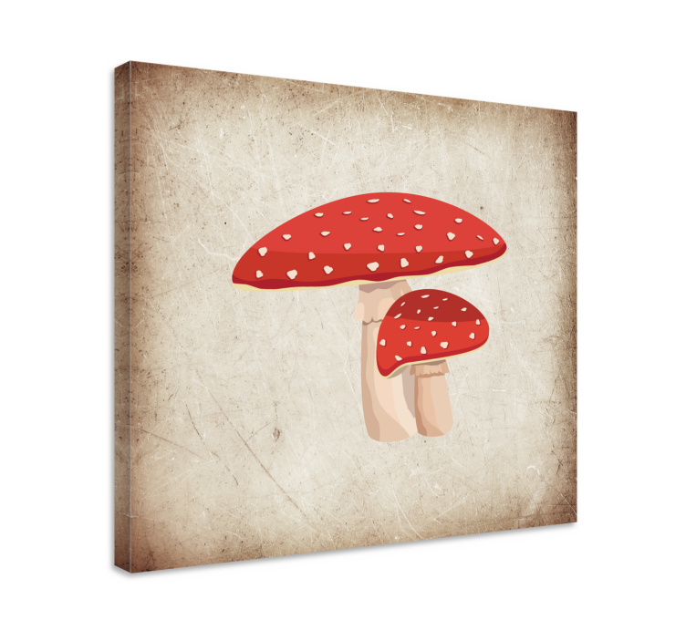 Flowers canvas mushroom cluster artwork - TenStickers
