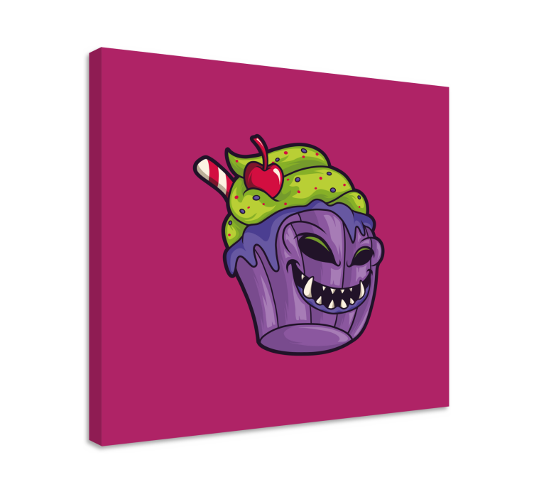 MENACING CUPCAKE CREATURE quote canvas - TenStickers