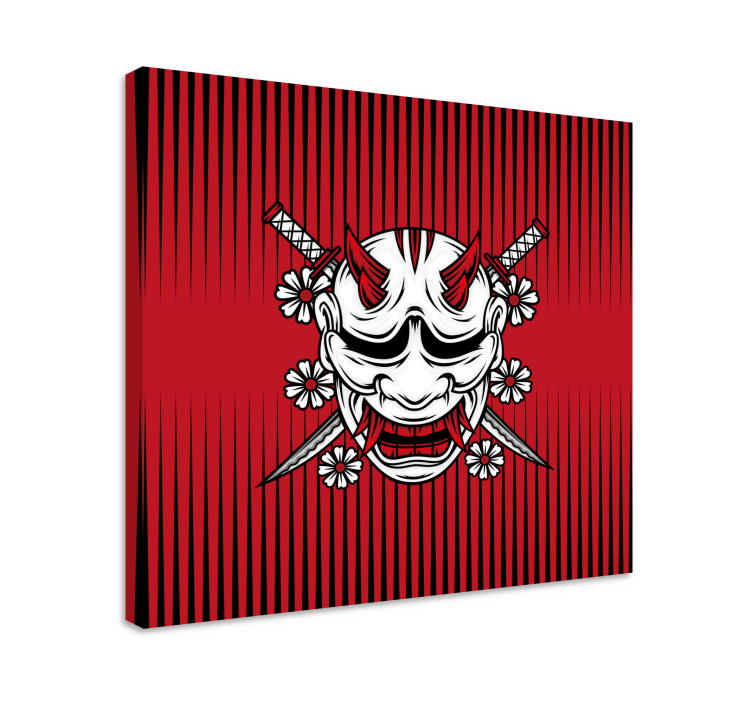 Ninja skulls cartoon modern canvas - TenStickers