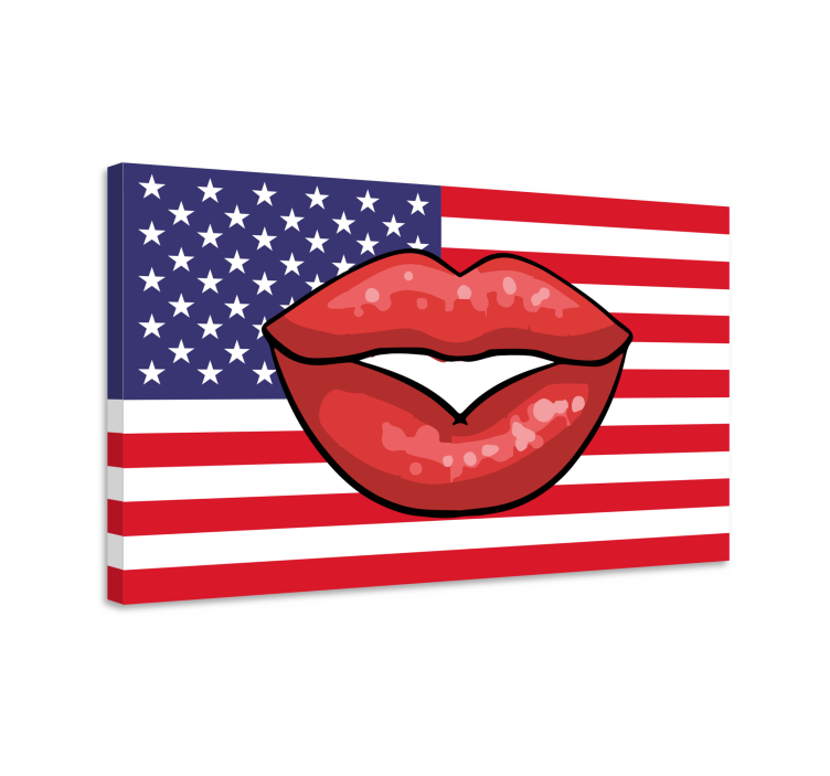 Retro canvas lips on flag design - TenStickers