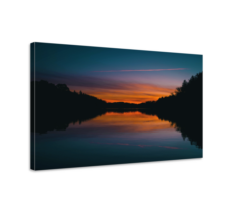 Landscape canvas serene sunset reflection - TenStickers