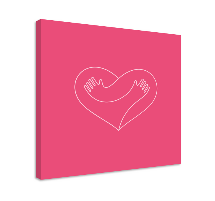 Hugging a heart 3D canvas prints - TenStickers