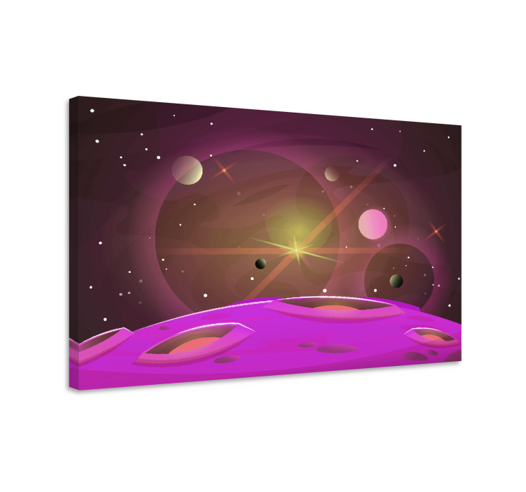 Framed gaming wall art galactic landscape - TenStickers