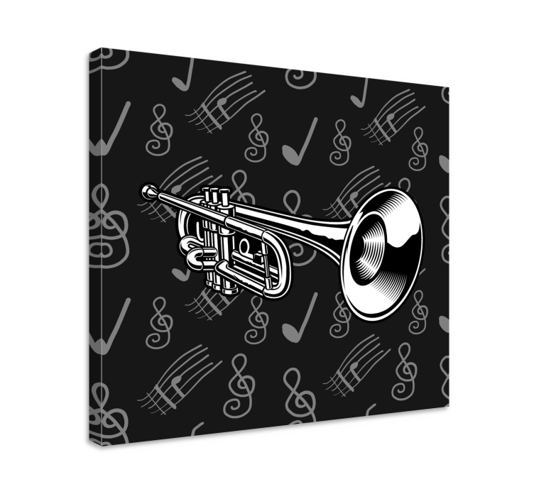 Music canvas art musical brass trumpet - TenStickers