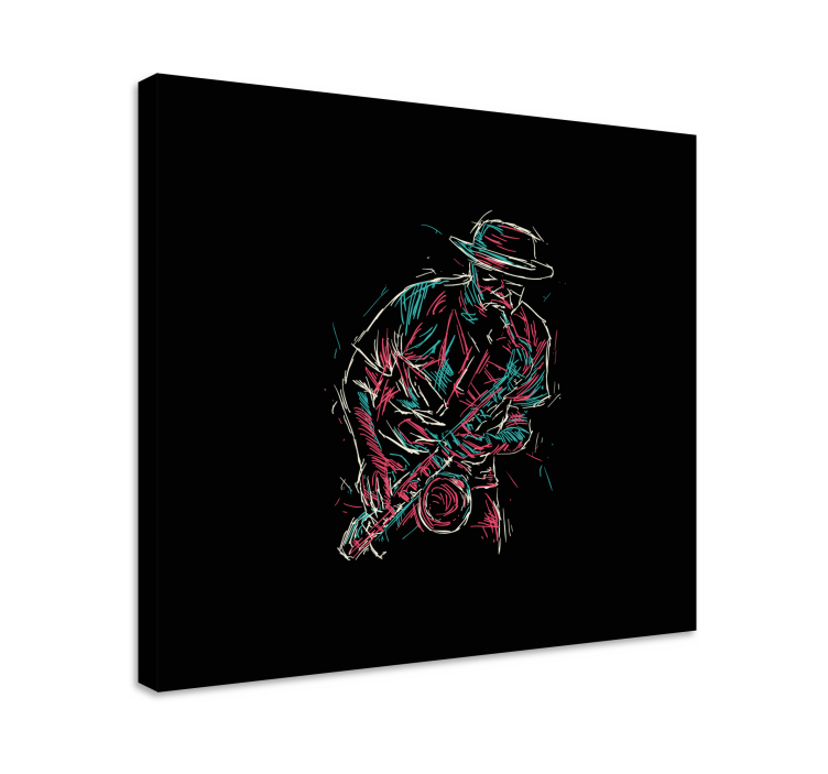 Music canvas art saxophone player artwork - TenStickers