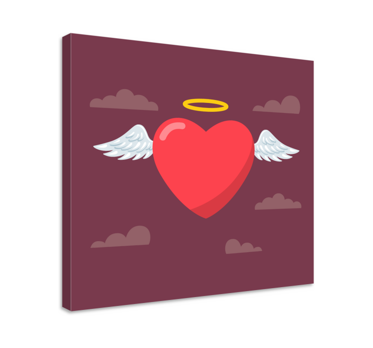 Colorful angel heart canvas art prints - TenStickers