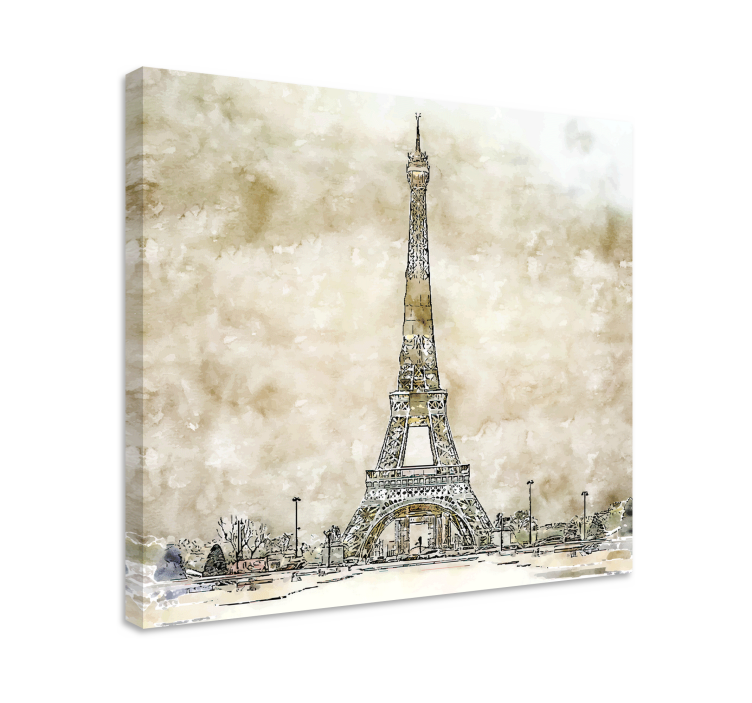 Cityscape wall art eiffel tower illustration - TenStickers