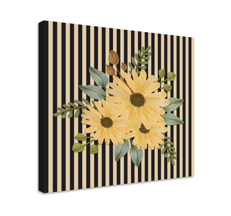 Flowers canvas sunny floral design - TenStickers