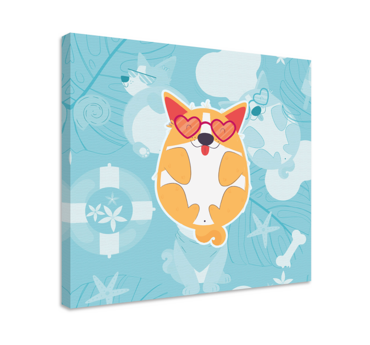 Dog wall art charming corgi relaxing - TenStickers