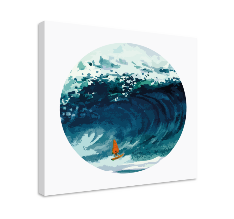 Nautical canvas art surfer riding the wave - TenStickers