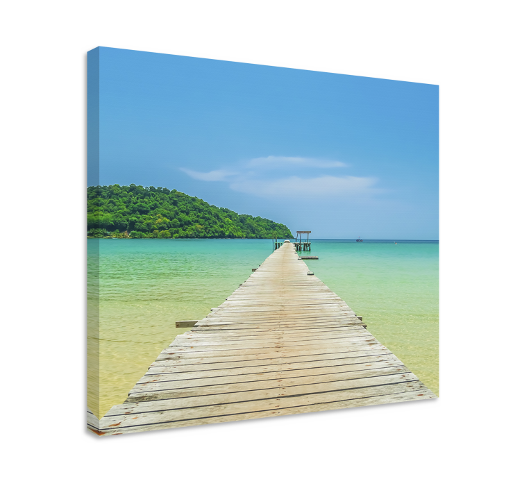 Serene Ocean Pier landscape canvas - TenStickers