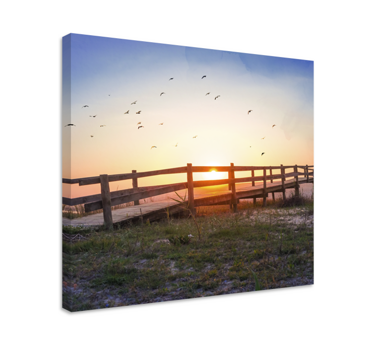 Landscape canvas of serene sunset view - TenStickers