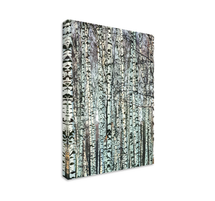 Birch Forest Serenity tree canvas wall art - TenStickers