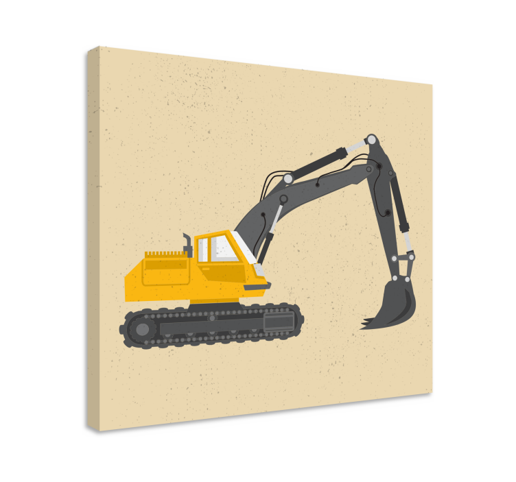 Sports canvas art excavator machinery artwork - TenStickers