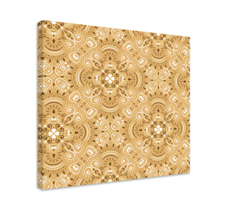Ornamental canvas print intricate nature design - TenStickers