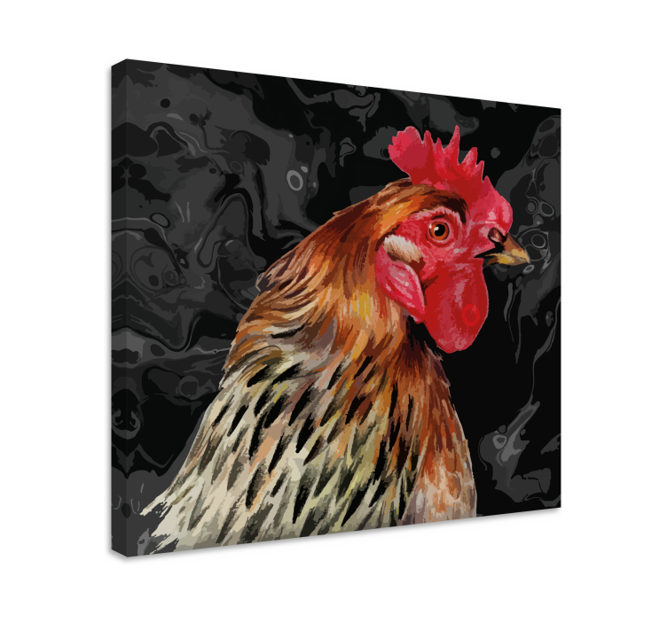 Vibrant Rooster Portrait animal canvas wall art - TenStickers