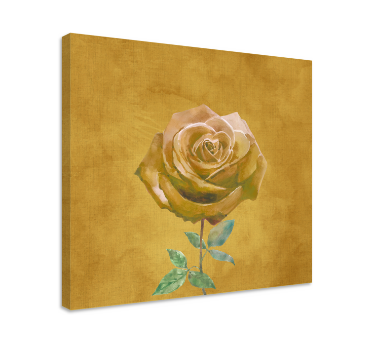 Elegant golden rose flowers canvas - TenStickers