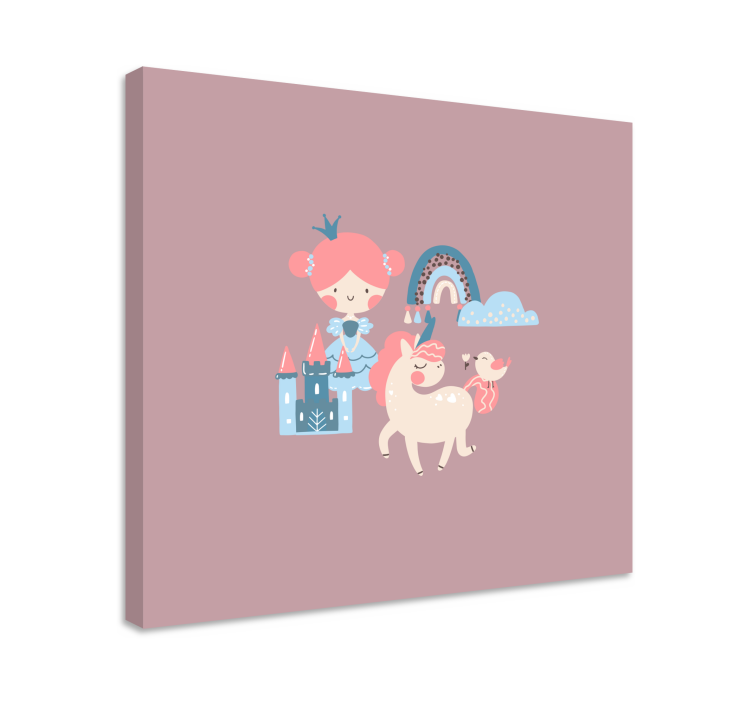 Princess unicorn fantasy cocktail canvas - TenStickers