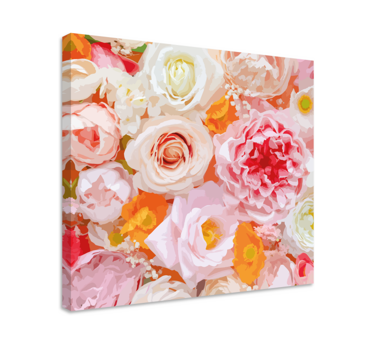 Flowers canvas blooming floral design - TenStickers