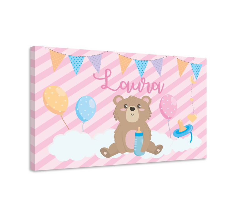 Cocktail canvas cute bear party - TenStickers
