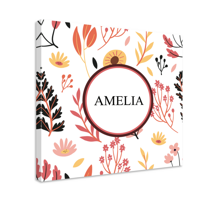 Flowers canvas personalized floral design - TenStickers