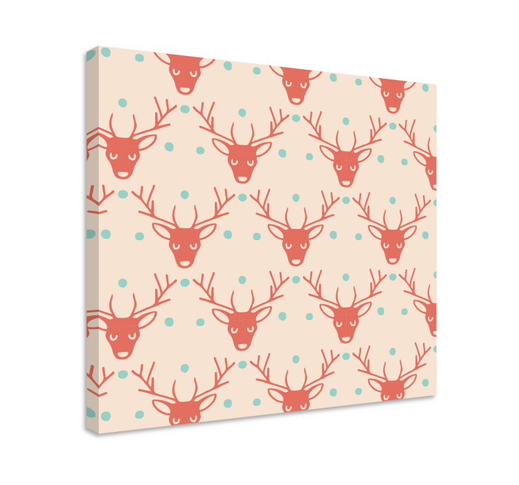 Stag canvas featuring artistic stag heads - TenStickers