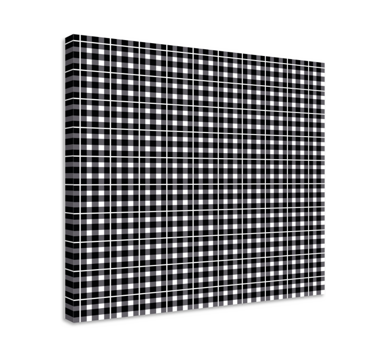Geometric canvas black and white grid art - TenStickers