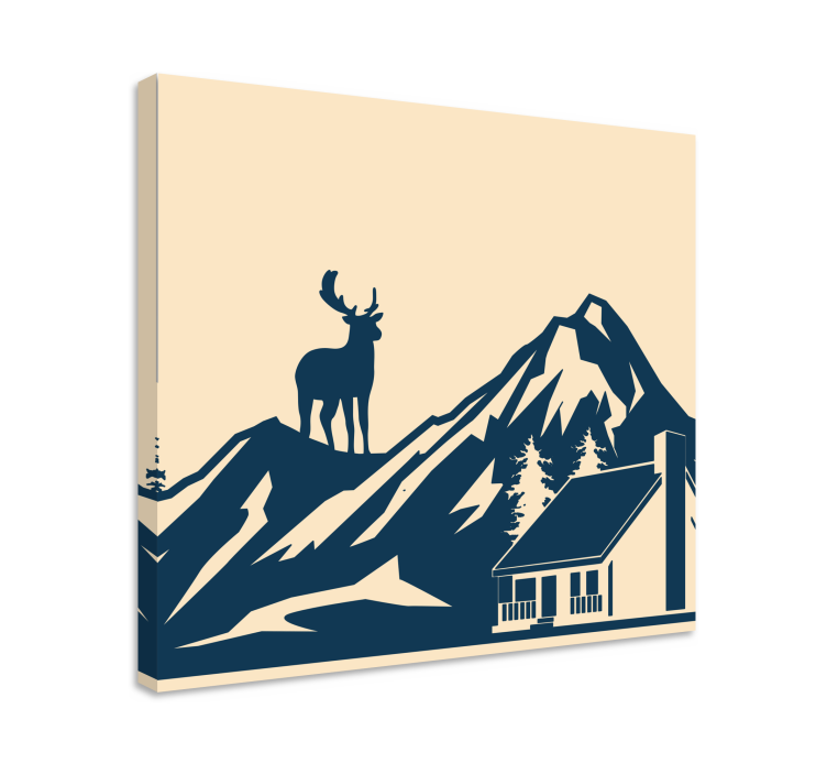 Stag canvas majestic stag silhouette art print - TenStickers