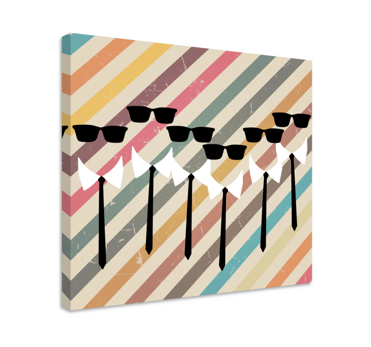 Floral canvas wall art of trendy sunglasses figures - TenStickers