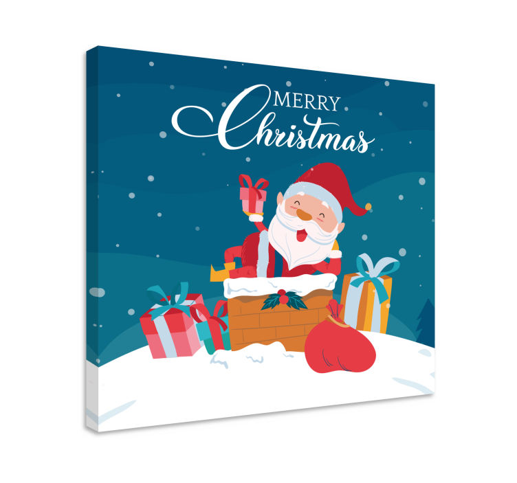 Cityscape wall art santa in presents - TenStickers