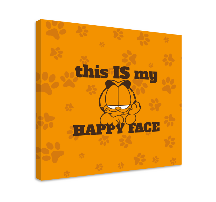 Happy cat expression animal canvas wall art - TenStickers