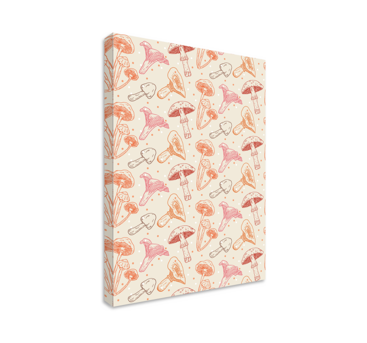 Flowers canvas with mushroom patterns - TenStickers