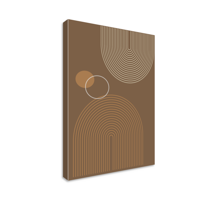 Geometric canvas with curved line designs - TenStickers