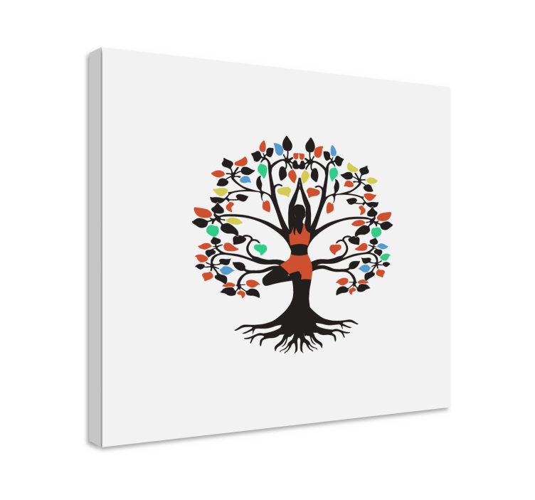 Flowers canvas life's tree essence - TenStickers