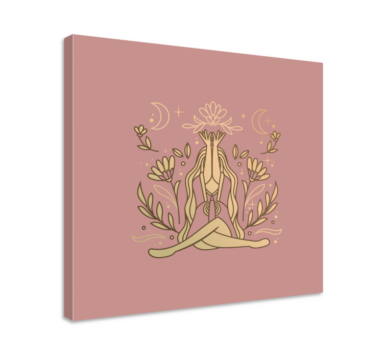 Zen canvas art meditative floral position - TenStickers