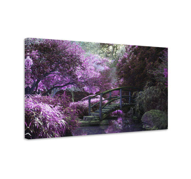 Landscape canvas serene garden bridge - TenStickers