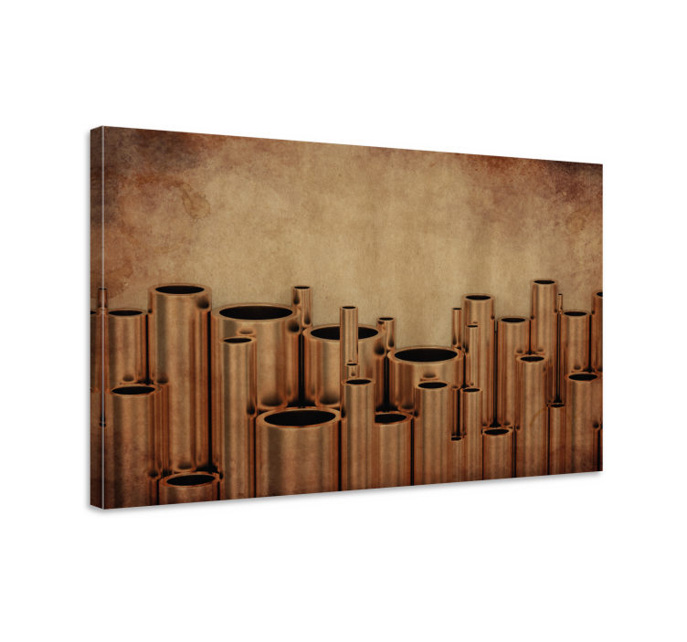 Abstract wall art 1 copper pipe arrangement - TenStickers