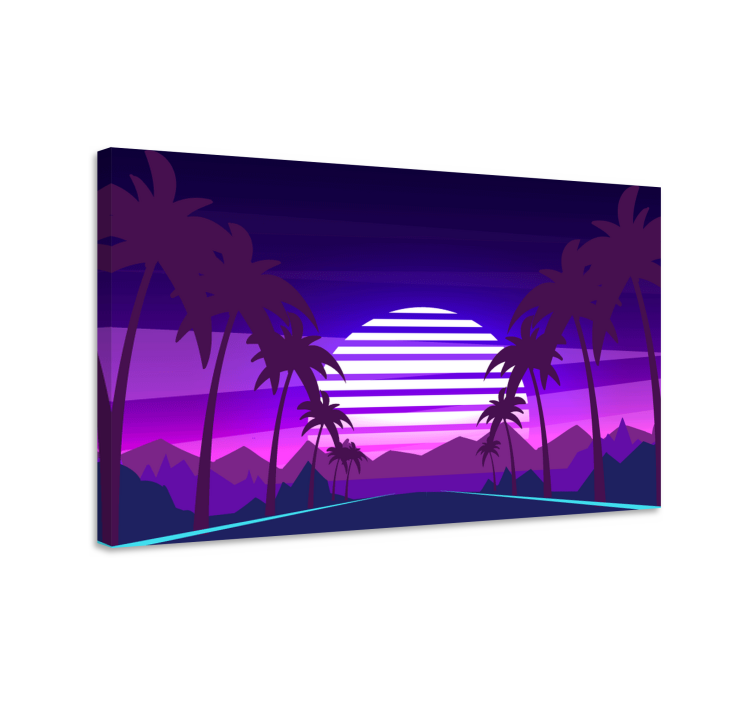 Tropical Sunset landscape canvas - TenStickers