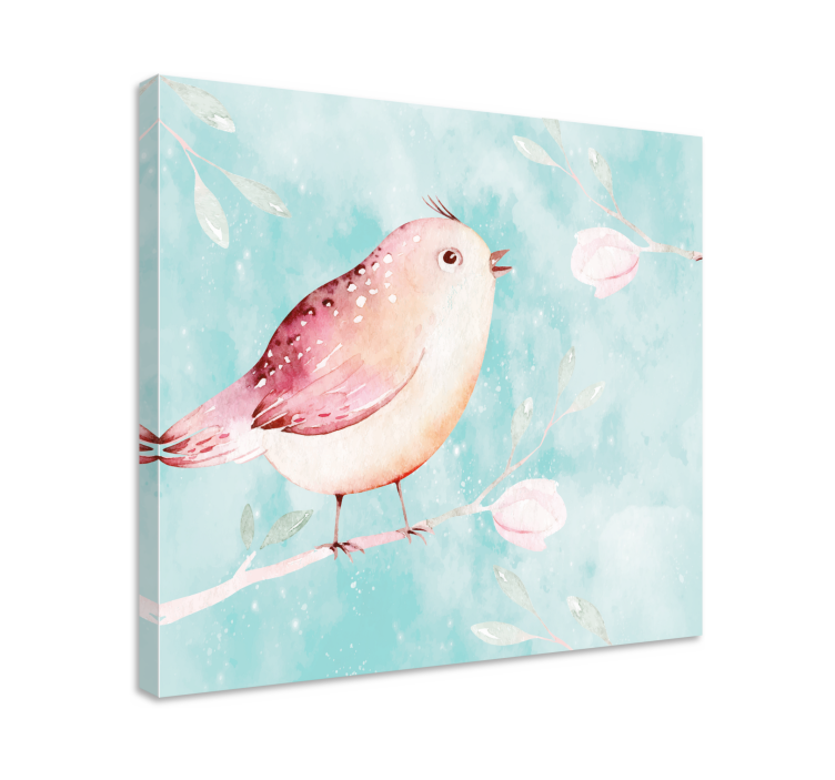 Singing bird bird canvas wall art - TenStickers