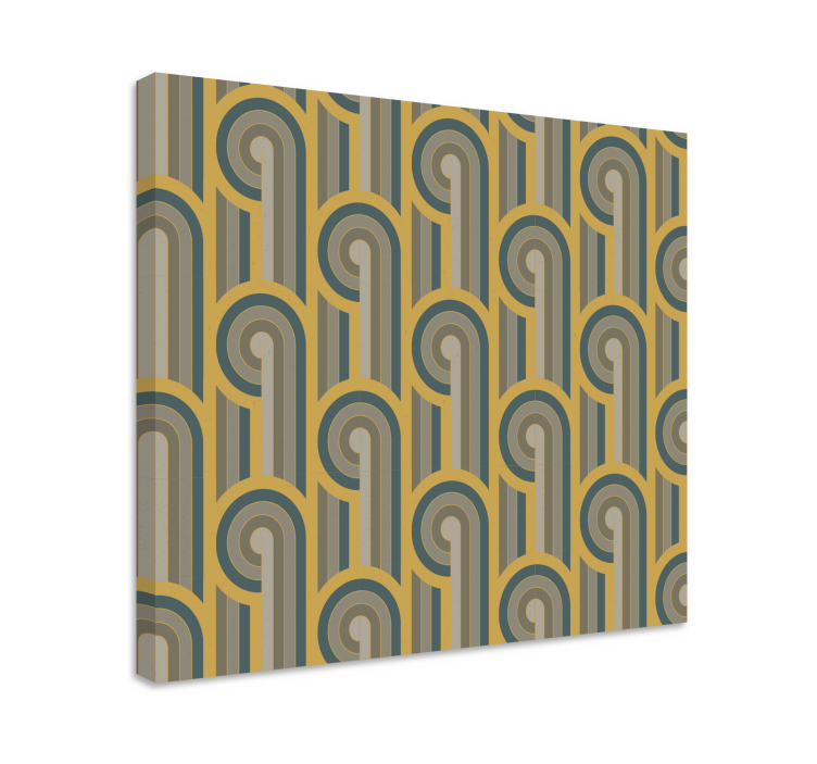 Geometric canvas with curved line design - TenStickers