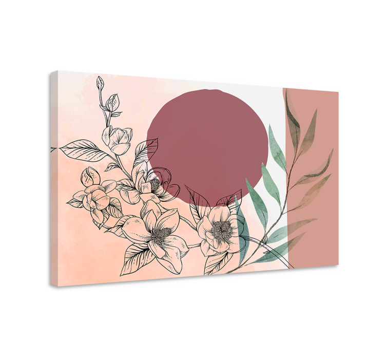 Flowers canvas floral arrangement in circle - TenStickers