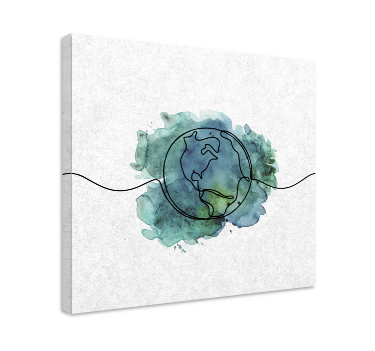 World map wall art contemporary earth outline - TenStickers