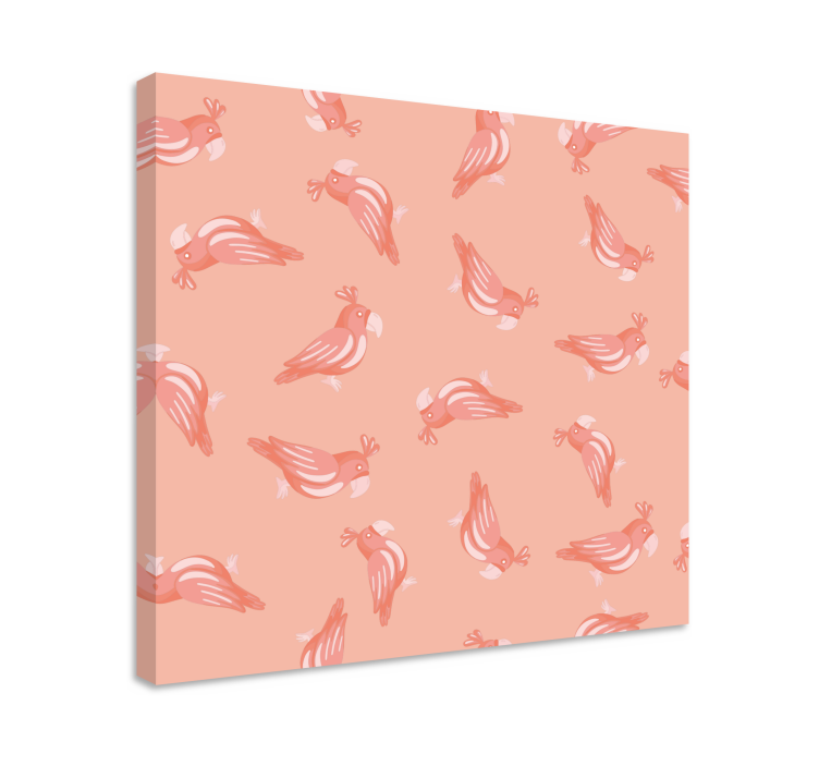 Pink birds pattern bird canvas - TenStickers