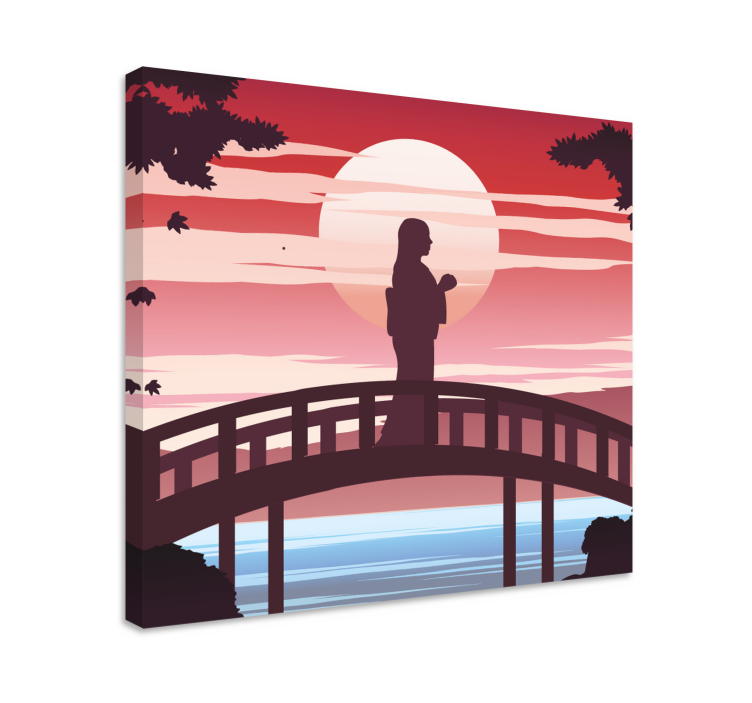 Abstract wall art 1 silhouette on bridge - TenStickers