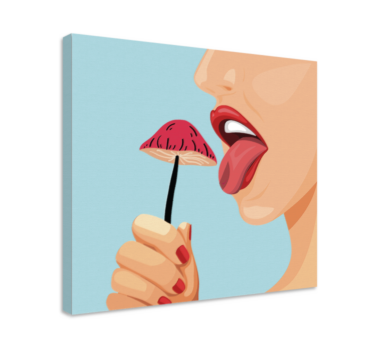 Luscious Strawberry Temptation fruit canvas wall art - TenStickers