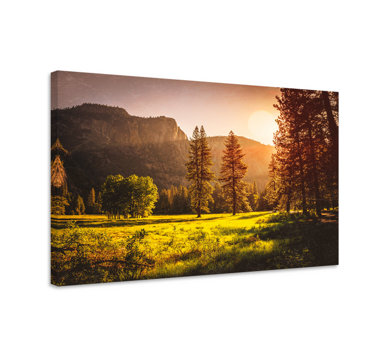 Sunset Over Mountains landscape canvas - TenStickers